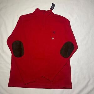 Chaps Red XL Quarter Zip Pullover Sweater New with Tags. MISSING ZIPPER HANDLE